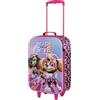 Paw Patrol-Valigia Trolley Soft 3D, 17 x 33 x 52 cm, Capacità 26 L, Rosa Mighty