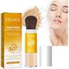 Mrettick Polvere fissante solare minerale Mrettick, crema SPF 50 PA++ per il viso, finitura opaca naturale contro l'olio, polvere duratura, leggera