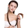 WIG ME UP - N1038-2T30 Toupet Treccia su cerchietto Molto lunghi Costume tradizionale Mix Marrone castagna Castano 95 cm
