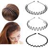 DAQIEPIN 3 fasce per capelli in metallo per uomini e donne anni '90 alla moda ondulate per sport primaverili accessori per capelli corti con denti antiscivolo per yoga all'aperto