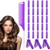 Quilax 28 bigodini per capelli in plastica di piccole dimensioni, 1,5 cm, per donne, con pettine a coda di topo in acciaio, rullo a scatto senza calore, strumenti per acconciature corte e sottili (viola)