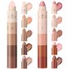 CHSEEO 10Pcs Ombretto Stick, Penna, Matita, Set Matite Ombretti Glitter, Stick Trucco Occhi Opaco Luccicante, Durata Lunga Shimmer