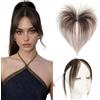 Rich Choices Frangia Clip Capelli Veri 101% Naturali Frangetta Clip in Pony Capelli Umani Remy Extension Donna 9g Frangia Laterale #2 Marrone Scuro