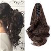 Cybelleza 30cm Coda di Cavallo Extension Coda Capelli Ricci Posticci per Capelli Mossi Ondulati con Pinza Claw on Ponytail Lunghi/Corti Sintetici Cenere marrone