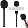 Jerilla Impugnatura per Microfono Supporto per DJI Mic 1/2 / Rode Wireless GO II Wireless Interview Lavalier Microfono Adattatore Microfono Lavalier con Parabrezza Schiuma