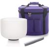 Hye-eun Campana tibetana in cristallo A Note Third Eye Chakra, 8 pollici, con custodia per il trasporto (20,3 cm) Sound Bowl