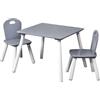 Kesper | Tavolo per bambini con 2 sedie, materiale: pannello di fibra, dimensioni: 55 x 55 x 45 cm, colore: bianco, grigio | 17732 13