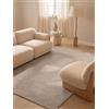 Ted Baker - Kensington Tappeto di lana Victoria, fatto a mano e naturale, morbido tappeto soggiorno, effetto profondo, motivo geometrico bohémien, Skandi per soggiorno, camera da letto - beige, 160 x