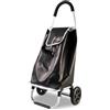 Amig - Carrello della spesa a 2 ruote - Borsa regolabile - Alluminio leggero - Carico massimo 15 kg - Capacità 50 l - Dimensioni: 51 x 45 x 15 cm - Colore: Nero