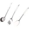 PARENCE. - Set di 3 utensili da cucina in acciaio/spatola piena/spatola scanalata/cucchiaio colino. - Utensili da cucina, Set