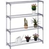 Relaxdays Scaffale Porta Piante a 4 Ripiani, Portapiante in Vaso, Fiori e Erbe, Mobile in Acciaio, 106x91x28 cm, Grigio