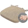 KGPLOME Chair Cushion with Ties for Dining Chairs - Memory Foam Non Slip Kitchen Chair Pad and Dining Seat Cushion with Machine Washable Cover [16.5 x 16.2 Inches] - Dark Beige