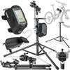 tectake®, Set Cavalletto bici per riparazione in acciaio e borsa telaio, cavalletto manutenzione bici, bike stand, ebike e bicicletta supporto, porta mtb, asta telescopica regolabile - Stile Treppiede