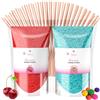 MK Misskandy since 2019 Misskandy® zucchero filato per macchina - Confezione da 2 * 160Gr:Aromi:fragola/lampone Polvere di zucchero+ 10 bastoncini (gratis) (ciliegia/gomma da masticare)