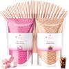 MK Misskandy since 2019 Misskandy® zucchero filato per macchina - Confezione da 2 * 160Gr:Aromi:fragola/lampone Polvere di zucchero+ 10 bastoncini (gratis) (marshmallow/cola)