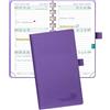 POPRUN Agenda Tascabile Settimanale 2026 2027 8,8 x 15,9cm | Spirale Diario Scuola Piccola, 17 Mesi da Ago.2026 a Dic.2027, Copertina Morbida in Pelle Vegana(Viola)