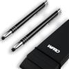Wpro Toccara - Penna a sfera e penna 2 in 1, set da 2 pezzi, per smartphone e tablet, sottile, 3D touch screen (nero di alta qualità)