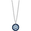 Clondo Collana Uomo Donna Inter in Acciaio Inossidabile - Prodotto Ufficiale Calcio - Gioiello con Logo - Idea Regalo Elegante per Tifosi Neroazzurri - Ragazzo e Ragazza (Round Logo Pendant Inter)