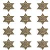 UNICRAFTALE 12 pezzi stella dello sceriffo della polizia, stelle in metallo, distintivo occidentale, spille per feste per adulti, 29 mm x 29 mm, Metallo