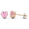 Old English Jewellers Orecchini a lobo in oro giallo 9 kt con topazio rosa a forma di cuore solitario