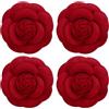 PATIKIL Spilla Fiore, 4pz Spilla in Tessuto Camelia a Fiori Artificiali Spille per Capello Elegante Donne Abiti Accessori Decorativi per Feste Matrimonio Gioielli Regalo, Rosso