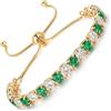 LOVANS Bracciale Tennis Donna Oro, Braccialetto con Zirconi, Idee Regali Natale Regalo Gioielli per Mamma Ragazza Sorella Fidanzata, Adatto per Polsi 8-22 cm [Verde&Bianco]