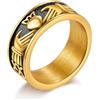 Joliernelle Claddagh - Anello da uomo in acciaio inox placcato oro 18 carati, Metallo