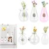 Foonary 6 mini vasi magnetici per frigorifero e mini vasi in ceramica, con 6 margherite reali, magneti per frigorifero, vaso, accessori fai da te, mini vasi, decorazione per la casa