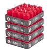 Hofer Candele Rosse a Colonna - 4 x 7 cm - Set di 80 Candele Decorative Cilindriche - Cera Colore Rosso - Lunga Durata di 11 Ore - Antigoccia - Non Profumate - Qualità RAL