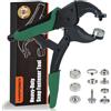 HAPDEN Pinza Per Bottoni Automatici A Pressione Include 40 Set Di Bottoni A Pressione Metallo Da 15 Mm Per Riparazione Di Coperture Di Barche, Tela, Cucito, Teloni (arancione) (verde)