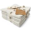 LA CASA DELLE COSE Set 6 Lavette Viso 100% Cotone Spugna 33x33 cm 555 GSM - Asciugamani Piccoli Bagno Morbidi e Assorbenti - Lavette Grandi Premium Colorate per Mani e Viso (Panna/Crema)