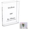 Vauki Vaso da libro, vaso da libro, trasparente, in acrilico trasparente, vasi di fiore, vaso a tulipano, vaso decorativo estetico, vaso per fiori di faggio, per casa, ufficio, camera da letto, soggiorno