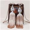 ZYWUOY 2 fermatende con nappa, fermatenda di lusso in corda, fermatende con nappe, decorazione con sfera di perline, stile vintage, fermatenda fatti a mano, in corda intrecciata, per drappeggi decorativi per