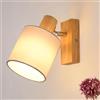 Glitzerlife Lampada a parete Legno Faretto LED E14 Plafoniera Retrò | Soffitto Vintage 1 Luci spot a soffitto Orientabile per Corridoio Camera da letto Cucina Scala Soggiorno MAX. 40W