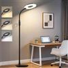 GyroVu Lampada da terra a LED, lampada da lettura da 176 cm per il soggiorno, intensità regolabile e temperatura di colore regolabile, lampada da terra con comando touch e braccio flessibile (Nero)