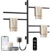 SKYLYZH Scaldasalviette Elettrico Bagno, Rotazione di 180° Termoarredo Elettrico Bagno, 415×680mm, 85W, WiFi Nero Scalda Salviette da Bagno Elettrico, per Alexa e Google Home e APP-G63 WiFi Black