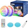 SANSI Luce Subacquea con Telecomando, Luci LED per Piscina con 20 Colori RGB, IP68 con Magneti e Ventose, Per Piscine, Acquario, Fontana, Idromassaggio, Decorazione per Feste, 2 Pezzi