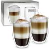 Creano Set 2 Tazze Cappuccino 400ml Doppia Parete in Vetro Borosilicato - Bicchieri Termici Isolanti per Caffè Tè Latte - Design Elegante Regalo Premium - Set 05: 2x 400 ml 2XL (confezione da 2)