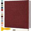 Semfalbuums Album Fotografico Autoadesivo 28x27 CM in Lino Album Portafoto Personalizzabile Scrapbook Photo Album Fotolibro Ricordi Nascita Matrimonio Journal Travel Guest Book, 60 Pagine Rosso
