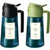 TrendPlain Spruzzino Olio per Friggitrice Aria 470ml, Dosatore Olio 2 in 1, Oliera Spray per Cucina, Insalata e Aceto, Accessori Cucina senza BPA (Nero e Verde-2)