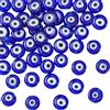 NBEADS Circa 49Pcs Evil Eye, Perline occhio Piatto Rotondo A Mano Malocchio Perle Charms Perline per Bracciali Necklace Jewelry Making, Blu
