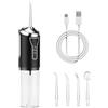 Puokmy Irrigatore Orale Senza Fili，Idropulsore Dentale Portatile Pulizia Denti Rimuovi Tartaro，Water Flosser，Include 4 Bocchette, Ricarica USB e Design Compatto per Viaggi - Nero