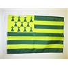 AZ FLAG BANDIERA BRETAGNA MELEN HA GWER 45x30cm - BANDIERINA BRETAGNA VERDE E GIALLO 30 x 45 cm cordicelle - AZ FLAG