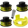 JOJOCY RAC118 - Bobina di Ricambio per Decespugliatore Ryobi RLT3525S, Alimentazione Automatica, Diametro 1,2 mm, Lunghezza 8,4 m (3 Bobine, 1 Tappo, 1 Molla)