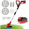 OUTIGO Tosaerba a batteria, decespugliatore a batteria, 1 batterie da 21 V (4 Ah), tagliabordi elettrico 3 in 1, manico telescopico pieghevole, decespugliatore da giardino a batteria