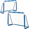 Relaxdays Porte da Calcio, Giardino, Set da 2 per Calcetto, Adulti e Bambini, in Metallo, con Rete, 110x150x75 cm, Blu