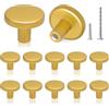 YSDMY 12 Pezzi Pomelli per Mobili,Pomelli Neri Pomelli Cucina 30mm Rotondo Maniglie per Mobili con Due Vite di Diverse Dimensioni, per Armadio Mobili(Dorato)