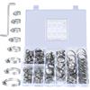 LeLiangLiang 100 PZ Fascette Stringitubo Regolabili 8-44mm, Kit Fascetta Stringitubo Inox Assortite, Fascette Metalliche Stringitubo Tubi Acqua con Cacciavite per Tubo Acqua, Tubo Auto, Tubo Gas