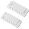 Yeandshi 2 manici Flush, distanza tra i fori di 64 mm di colore bianco, maniglie nascoste, maniglie quadrate ad anello per ante dell'armadio con viti, adatte per la cassa dei cassetti.