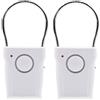 GOMETY 2 Pezzi Allarme Maniglia della Porta Allarme Allarme Antifurto Senza Fili 120dB, Sensore Touch e Vibrazione per Porta e Finestra, Allarme di Sicurezza Casa Hotel Viaggi Camping-Car, Bianco